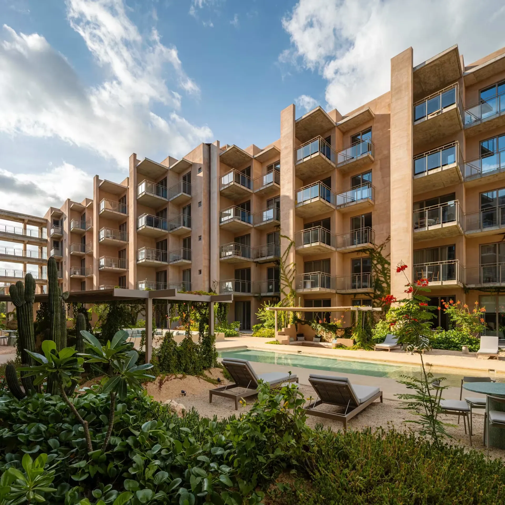 Exterior view of the Las Arenas property near Medano Beach in Cabo San Lucas