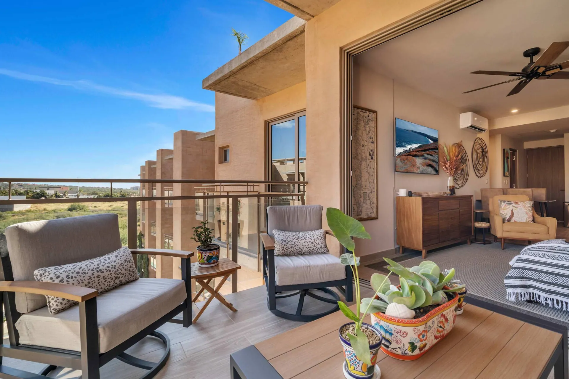 Ocean-view terrace at Eagles Nest Cabo near Medano Beach